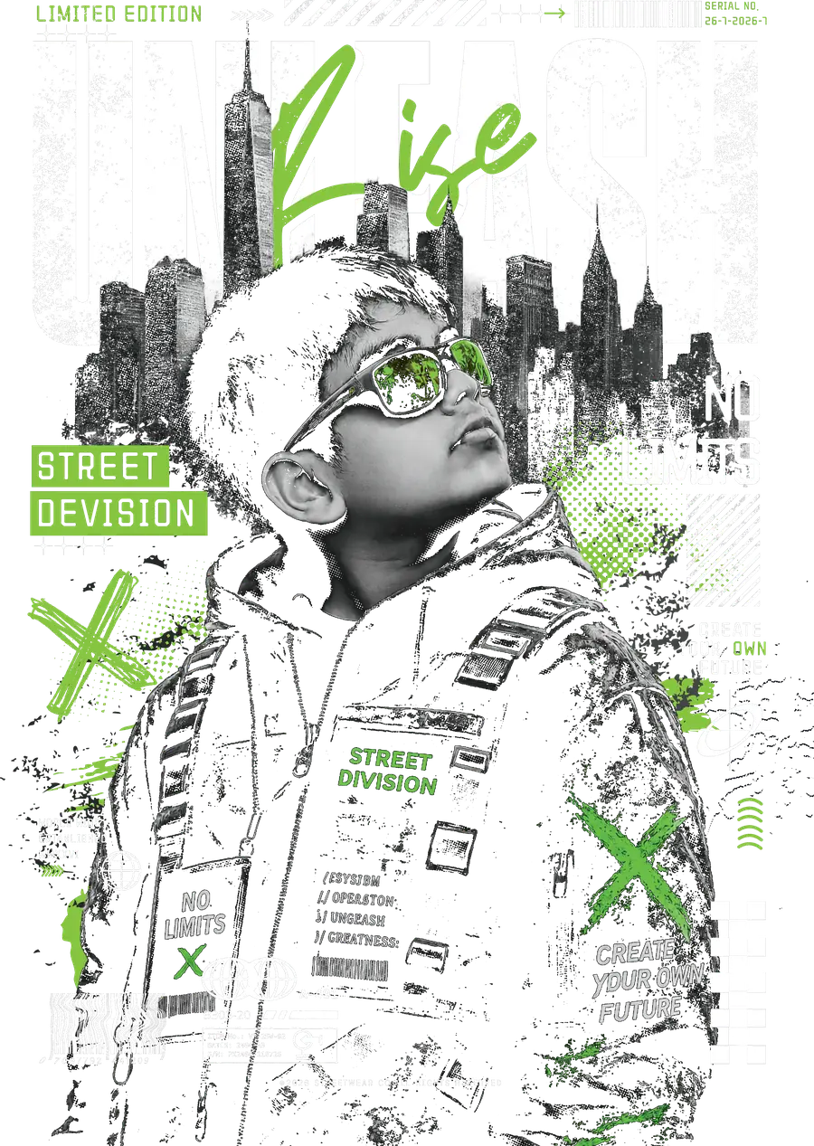 Close-up of the Rise Unleash print