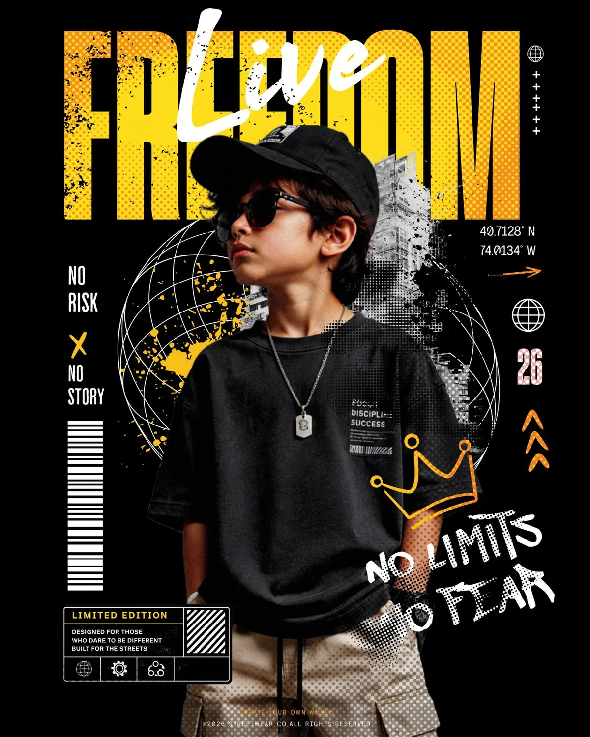 Close-up of the Live Freedom print